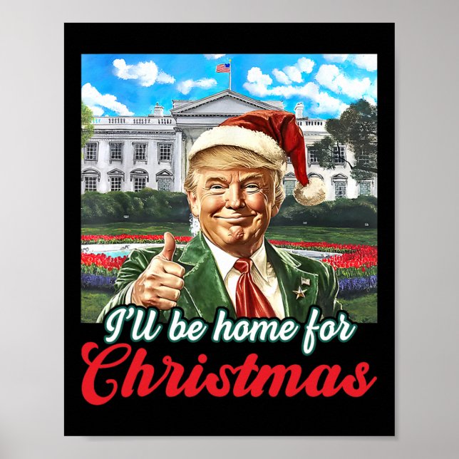 Poster Eu Estarei Em Casa Para O Natal Engraçado Xmas Paj (Frente)