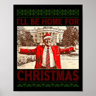 Poster Eu Estarei Em Casa Para Papais noeis De Natal Engr