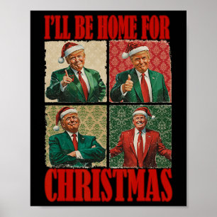 Poster Eu Estarei Em Casa Para Papais noeis De Natal Engr