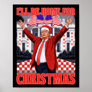 Poster Eu Estarei Em Casa Para Papais noeis De Natal Engr
