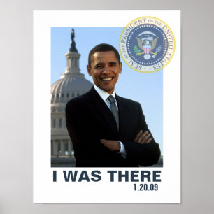 Poster EU ESTAVA LÁ a inauguração 1/20/09 de Obama
