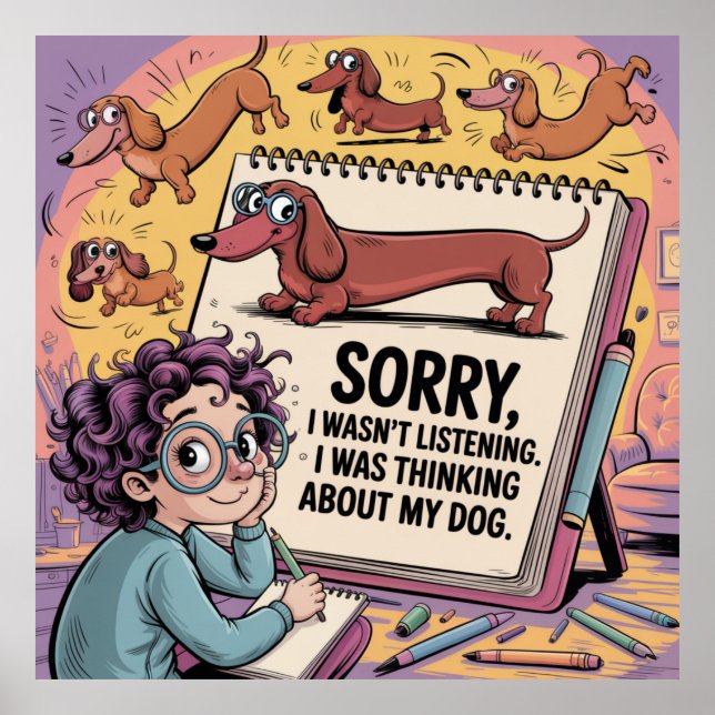 Poster Eu Estava Pensando no Meu Cachorro (Frente)
