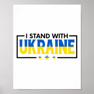 Poster Eu Estou Com a Ucrânia - Apoie a Ucrânia - Reze Po