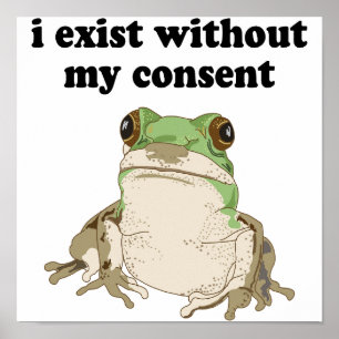 Poster Eu Existe Sem Meu Consentimento Sapo Engraçado