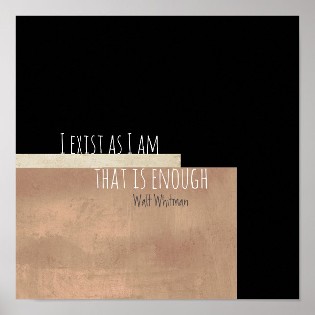 Poster Eu existo uma citação literária de Walt Whitman in (Frente)