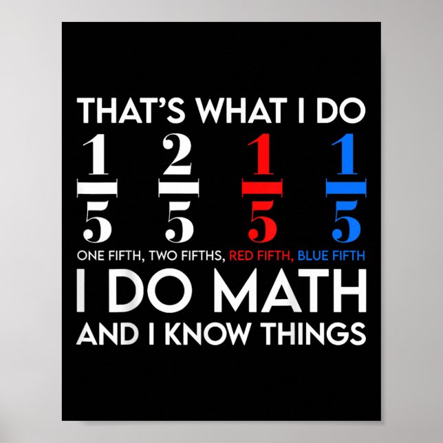 Poster Eu faço matemática e eu sei coisas Geek de matemát (Frente)