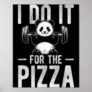 Poster Eu Faço Por Humor De Levantamento De Peso Panda De