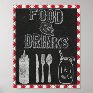 Poster Eu Faço Sinal de Comida de Churrasco Comida de Bar