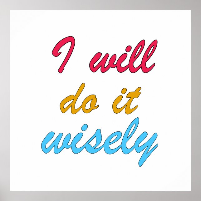 Poster eu farei isso sabiamente (Frente)