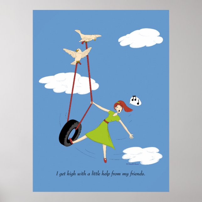 Pôster Eu fico chapado com uma ajudinha dos meus amigos. (Frente)