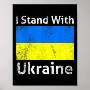 Poster Eu Fico Com A Bandeira Da Ucrânia Apoio Gratuito L