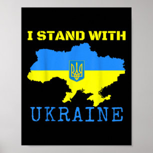 Poster Eu Fico Com A Ucrânia Mapa Acabar Com A Bandeira U