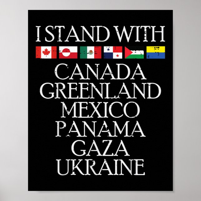 Poster Eu fico com Canda Groenlândia México Ucrânia Homen (Frente)