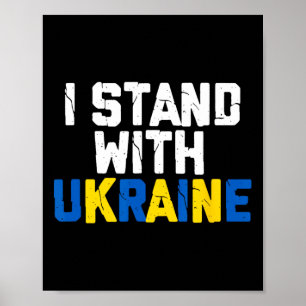 Poster Eu Fico Com o Aliado da Ucrânia Amigo Bandeira da