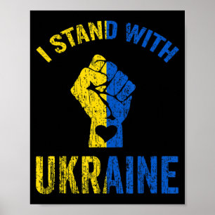 Poster Eu Fico Com O Apoio De Bandeira Ucraniano