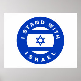 Poster Eu fico com o costume da bandeira azul de Israel