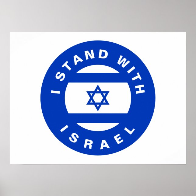 Poster Eu fico com o costume da bandeira azul de Israel (Frente)