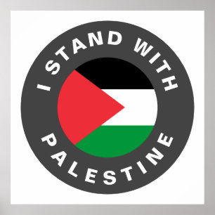 Poster Eu fico com o texto personalizado da bandeira Pale