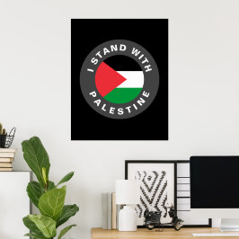 Poster Eu fico com o texto personalizado da Palestina e a