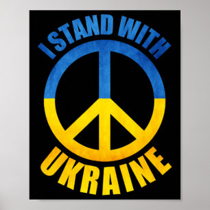 Poster Eu Fico Com Símbolo da Paz da Ucrânia