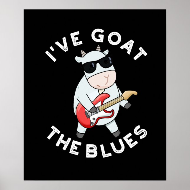 Poster Eu fui ao Blues Engraçado Animal Pun Dark BG (Frente)
