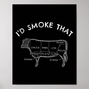 Poster Eu Fumaria Aquela Vaca Engraçada Fumando O Present