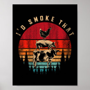 Poster Eu Fumava O Chef Barbecue De Churrasco De Carne Fu