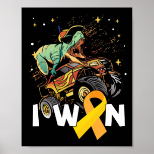 Poster Eu Ganhei Dino Yellow Ribbon Chilhood Cancer Aware