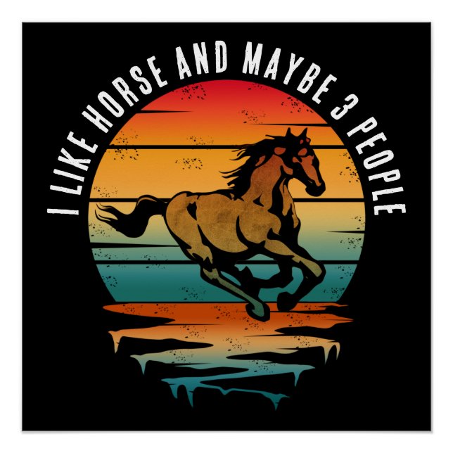 PÔSTER EU GOSTO DE CAVALO E TALVEZ 3 PESSOAS (Frente)