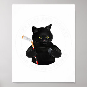 Poster Eu Gosto de Gatos e Hóquei e Talvez 3 Pessoas Engr