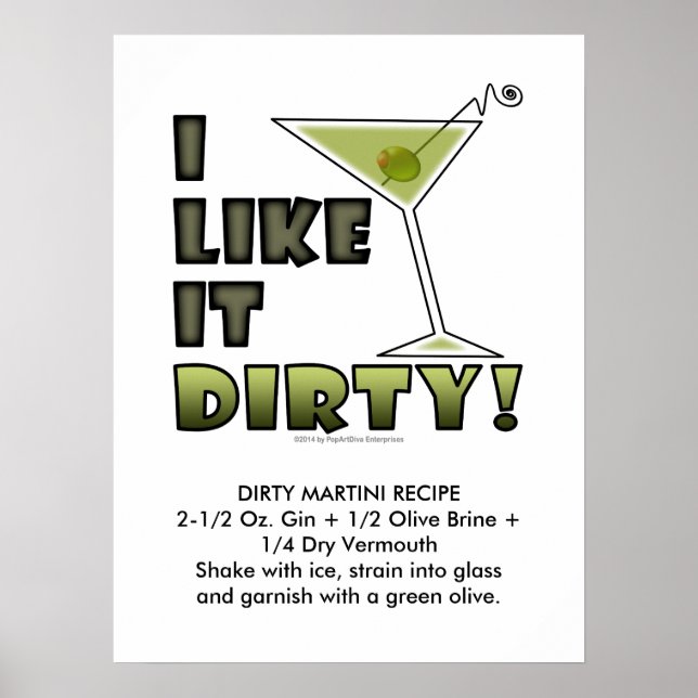 Poster EU GOSTO DELA! Cocktail 18x24 sujo Martini (Frente)