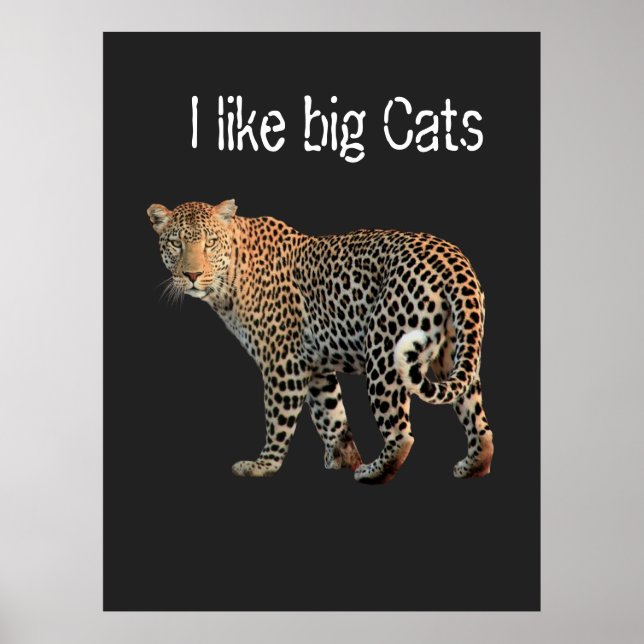 Poster Eu gosto do grande design de Leopardo de Gatos par (Frente)