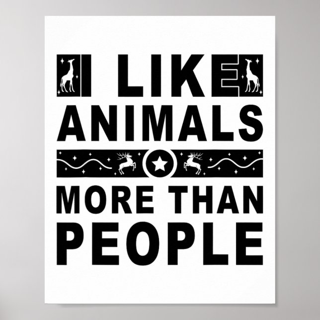 Poster Eu Gosto Mais De Animais Do Que De Pessoas 4 (Frente)