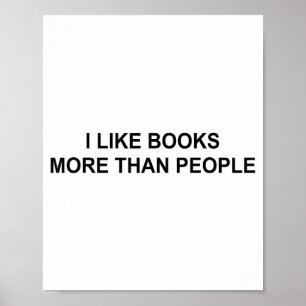 Poster Eu Gosto Mais de Livros do que de Pessoas Adorávei