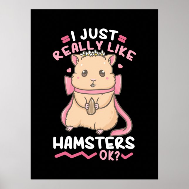 Poster Eu Gosto Muito De Hamsters (Frente)