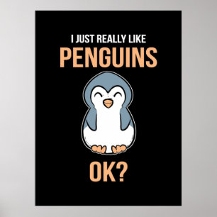 Poster Eu Gosto Muito De Pinguim