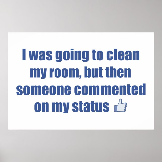 Pôster Eu ia limpar o meu quarto, mas.... (Frente)