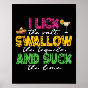 Poster Eu Lambo O Sal Engulo O Tequila Cinco De Mayo