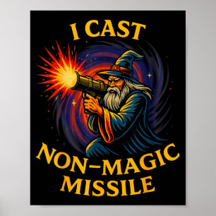 Poster Eu Lanço Míssil Não Mágico Paródia de Feiticeiro M