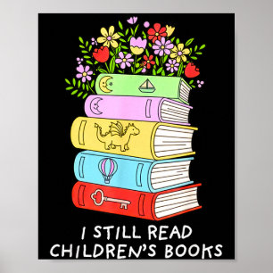 Poster Eu leio livros infantis amante de livros engraçado