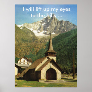 Poster Eu levantarei acima meus olhos às colinas
