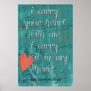 Poster Eu levo seu coração comigo poema