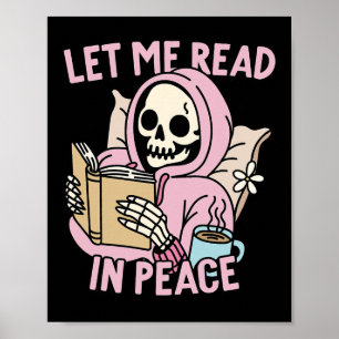 Poster Eu Li Em Paz, Engraçado Fantasma Lendo Halloween D
