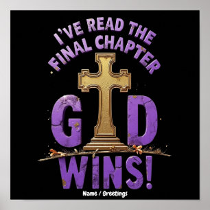 Poster Eu Li o Capítulo Final—Deus Vence   Cristão-I