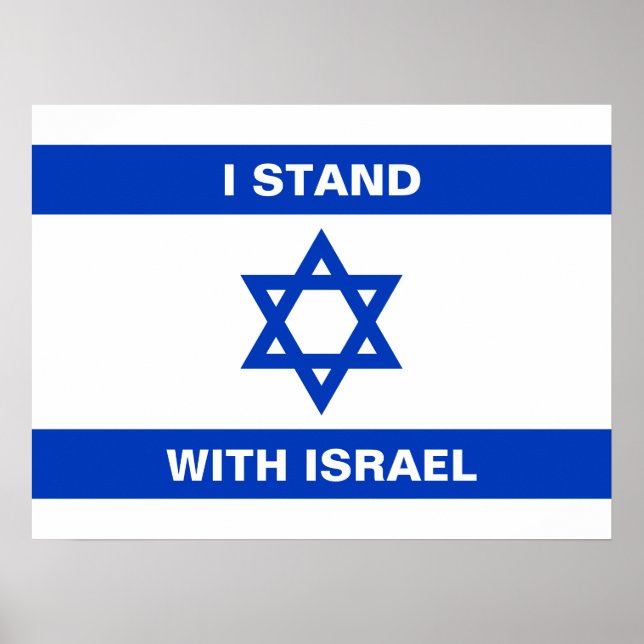 Poster Eu mantenho com Israel um texto branco personaliza (Frente)