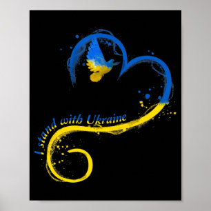 Poster Eu mantenho-me junto com a Ucrânia Dove Flag Peace