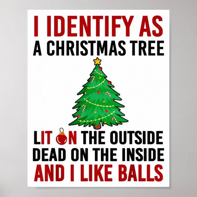 Poster Eu Me Identifico Como Uma Árvore De Natal Iluminad (Frente)