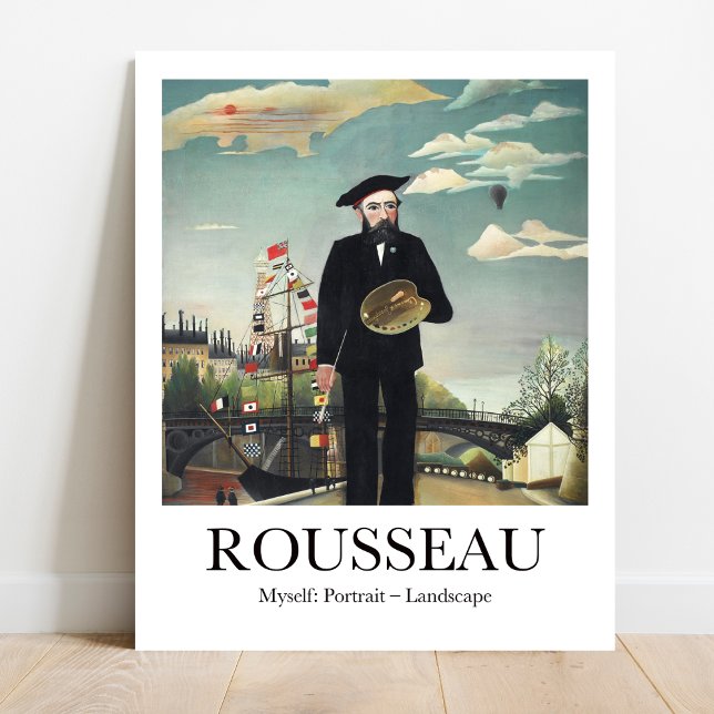 Poster Eu mesmo: Retrato - Paisagem de Henri Rousseau (The Dreamy World of Rousseau: "Myself: Portrait-Landscape." High-quality poster)