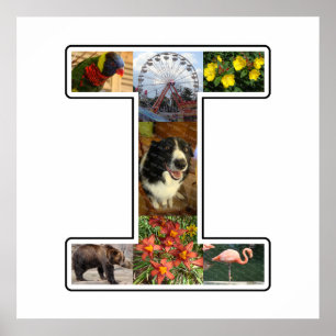 Pôster Eu monograma crio sua própria colagem da foto de 