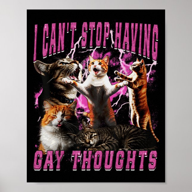 Poster Eu não consigo parar de ter pensamentos gays Meme  (Frente)